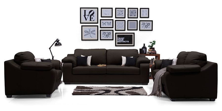 Tribunal Leather Sofa (Chocolate)